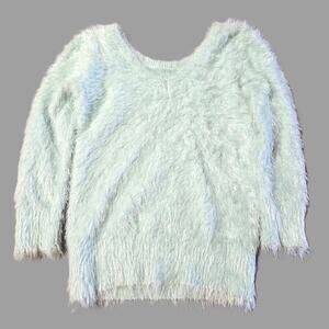 Almost Famous Sz Medium Mint Green Fuzzy Long Sleeve Sweater